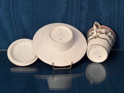 SÈVRES.
Sunken porcelain goblet and saucer...