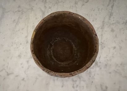 JAPAN.
Light brown-glazed terracotta raku...