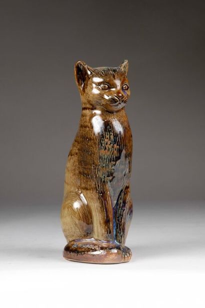 Contemporary school. 
Brown glazed porcelain...