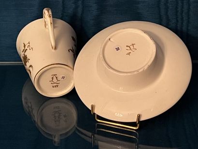 SÈVRES.
Sunken porcelain goblet and saucer...