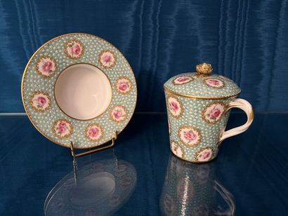 SÈVRES.
Sunken porcelain goblet and saucer...