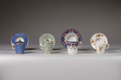SÈVRES.
Covered sunken goblet and saucer...