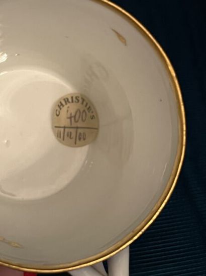 SÈVRES.
Covered sunken goblet and saucer...
