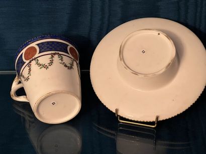 SÈVRES.
Sunken porcelain goblet and saucer...