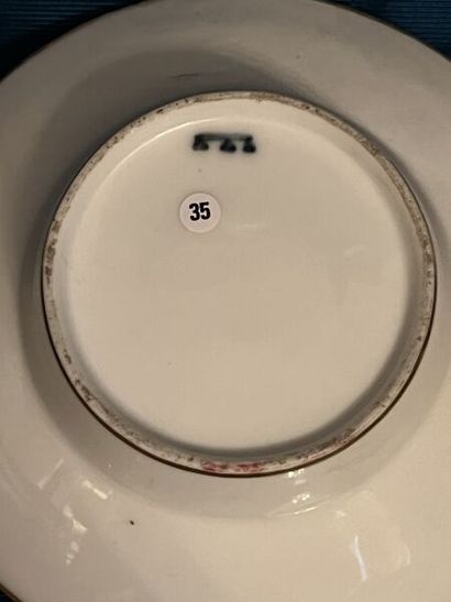 ORLÉANS. 
Porcelain trembleuse cup and saucer...