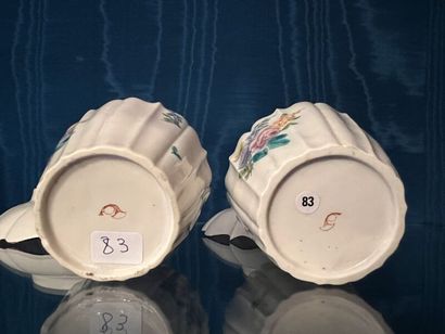 CHANTILLY.
Pair of scalloped soft-paste porcelain...