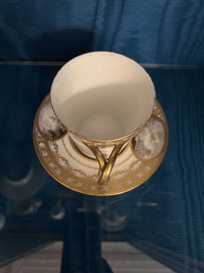ORLÉANS. 
Porcelain trembleuse cup and saucer...