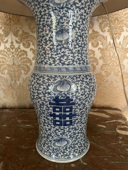 CHINA.
Pair of porcelain baluster vases decorated...