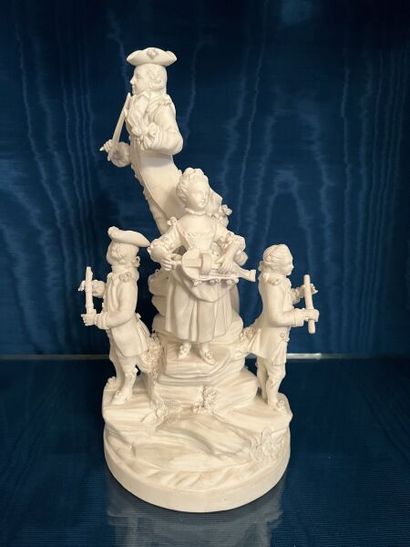 MENNECY.
Rotating group in soft porcelain...