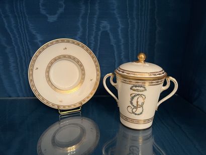 LILLE.
Porcelain trembleuse covered cup and...