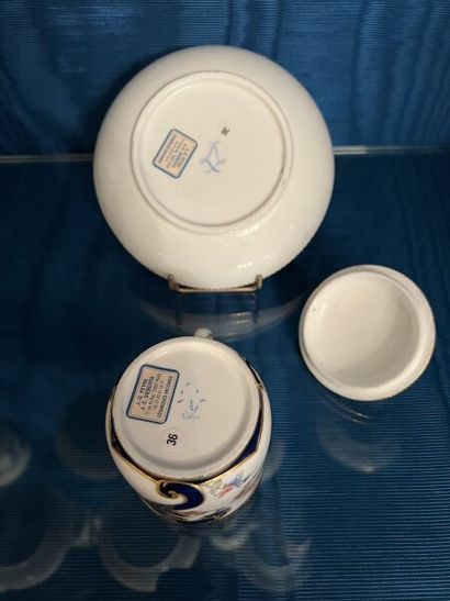 SÈVRES.
Porcelain covered mug and saucer...