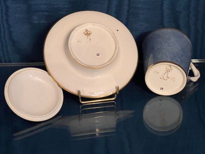 SÈVRES.
Covered sunken goblet and saucer...