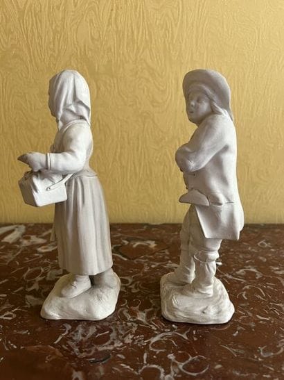 In the taste of CYFFLÉ. 
Two terracotta statuettes...