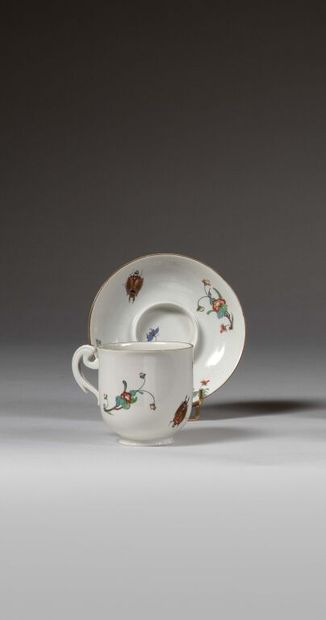 CHANTILLY.
Trembleuse cup and saucer in tin-glazed...
