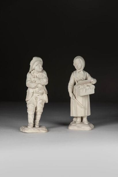 In the taste of CYFFLÉ. 
Two terracotta statuettes...