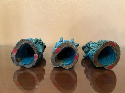 CHINA.
Suite of three partially turquoise-glazed...