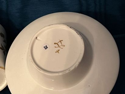 SÈVRES.
Sunken porcelain goblet and saucer...