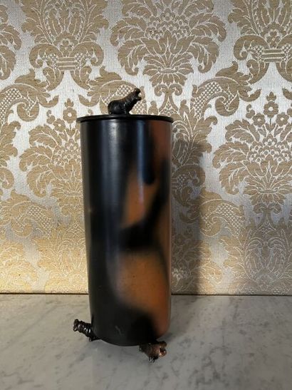 Pierre BAYLE (1945-2004). 
Vase cylindrique...