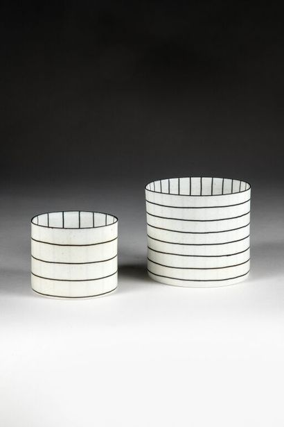 Bodil MANZ (born 1943). 
Suite of two cylindrical...