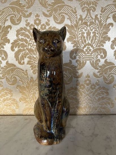 Contemporary school. 
Brown glazed porcelain...