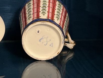 SÈVRES. 
Sunken porcelain goblet and saucer...