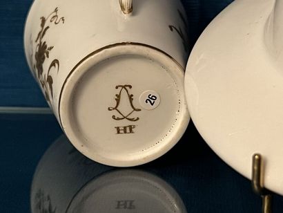 SÈVRES.
Sunken porcelain goblet and saucer...