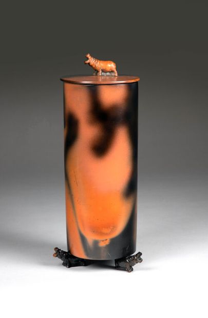 Pierre BAYLE (1945-2004). 
Vase cylindrique...
