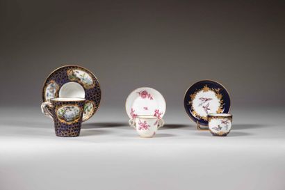 SÈVRES.
Sunken porcelain goblet and saucer...
