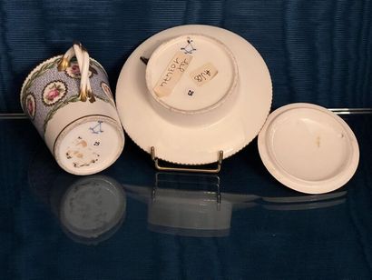 SÈVRES.
Sunken porcelain goblet and saucer...