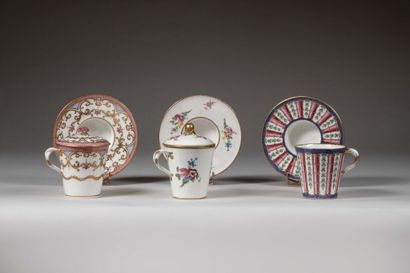 SÈVRES.
Sunken porcelain goblet and saucer...