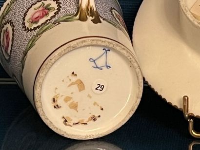 SÈVRES.
Sunken porcelain goblet and saucer...