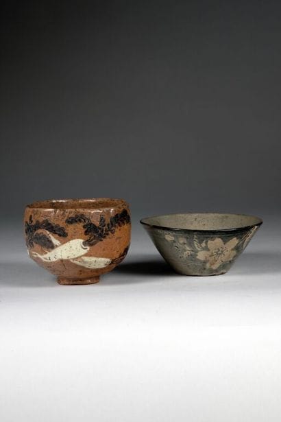 JAPAN.
Light brown-glazed terracotta raku...