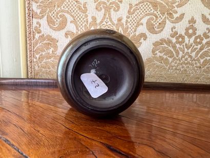 JAPAN ? 
Stoneware tumbler with shaded brown-green...