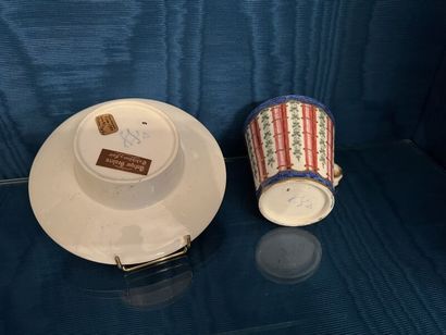SÈVRES. 
Sunken porcelain goblet and saucer...