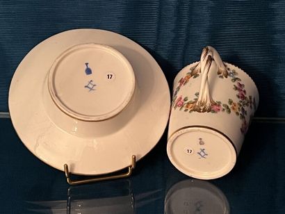 SÈVRES.
Sunken porcelain goblet and saucer...