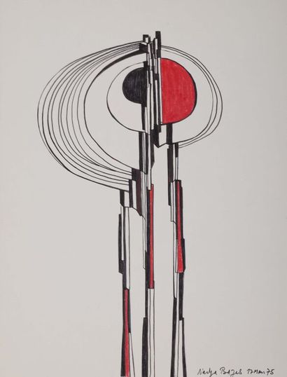 Nadya BAZAS (XXe siècle).
- Arbre-sphère.
Crayons...