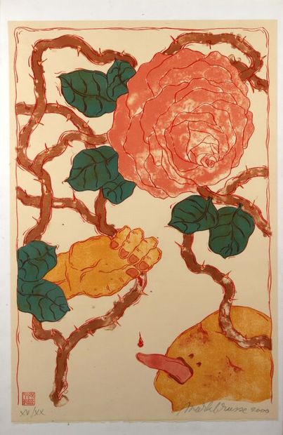 Mark BRUSSE (né en 1937).
Rose de Quito.
Lithographie....