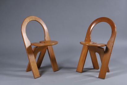 Roger TALLON (1929-2011).
Paire de chaises...