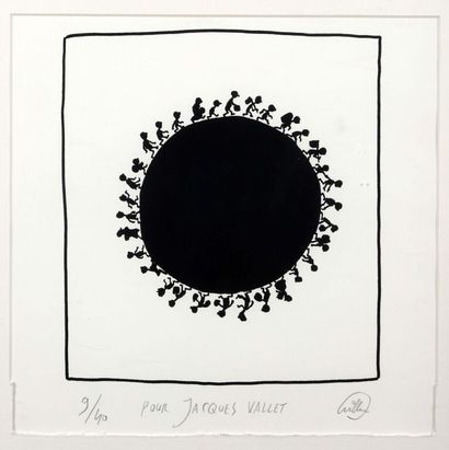 WILLEM (né en 1941).
L'homme et la terre.
Lithographie.
Signée,...