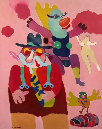 Daniel STOTZKY (1937).
Les créatures fantastiques.
Huile...