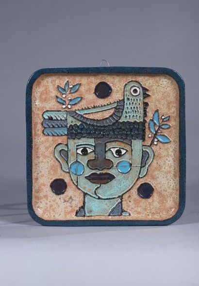 Roland ZOBEL (1915-2006).
Plaque murale carrée...