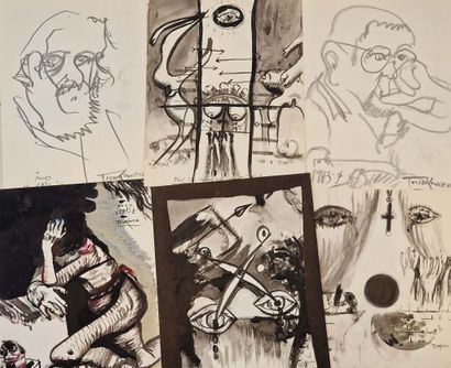 Uroch TOCHKOWITCH [Uroš TOŠKOVIĆ] (1932-2019).
Autoportrait.
Technique...