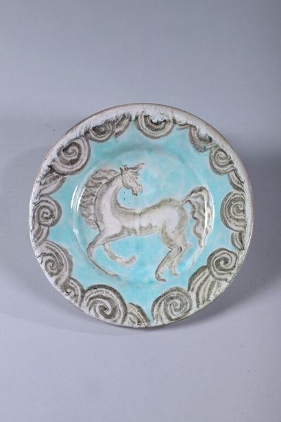 Édouard CAZAUX (1889-1974).
Plat circulaire...