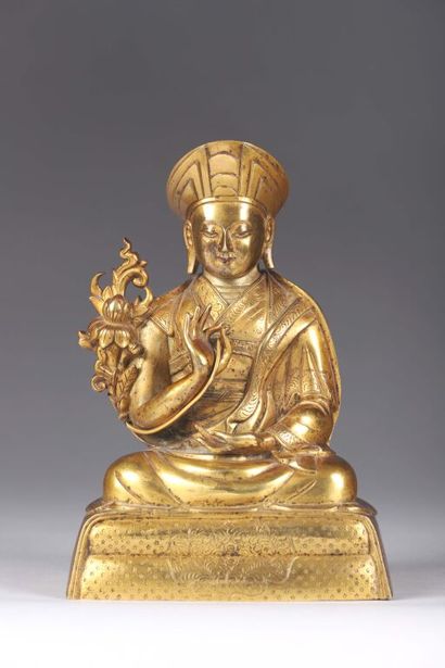 TIBET.
Statuette du troisième Changkya Hutuktu...