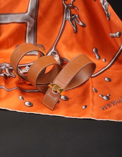 HERMÈS.
Ceinture Médor, réglable, cuir grainé...