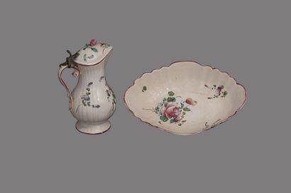 STRASBOURG. 
Earthenware pitcher and basin...