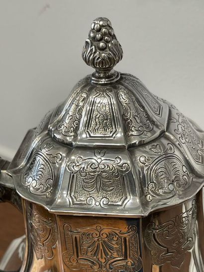 Silver tea and coffee set (800/1000th), including...