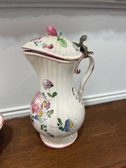 STRASBOURG. 
Earthenware pitcher and basin...