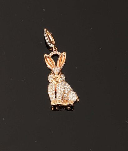 * ALEXANDRA ROSIER.
Pink gold 750‰ pendant...