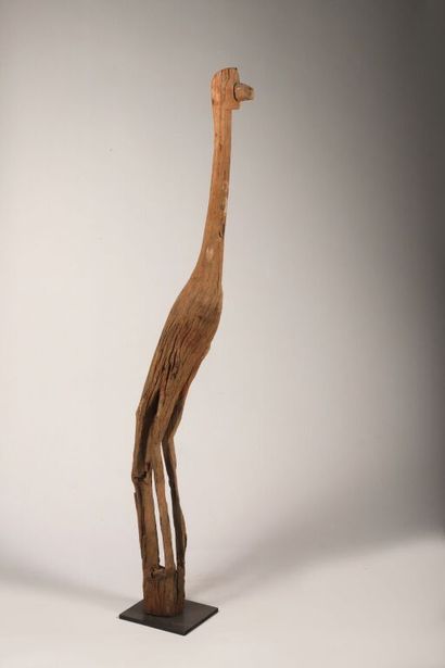 Funerary sculpture of a standing bird in...